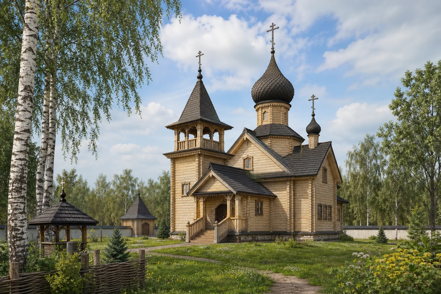 Аркадия, монастырь: церковь св. Афанасия (дерев.)