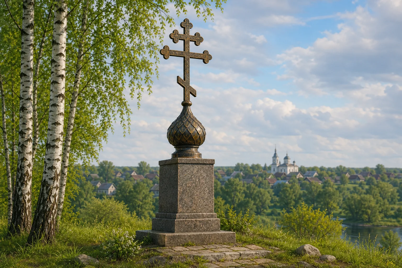 Бешенковичи, памятный купольный крест церкви св. Николая