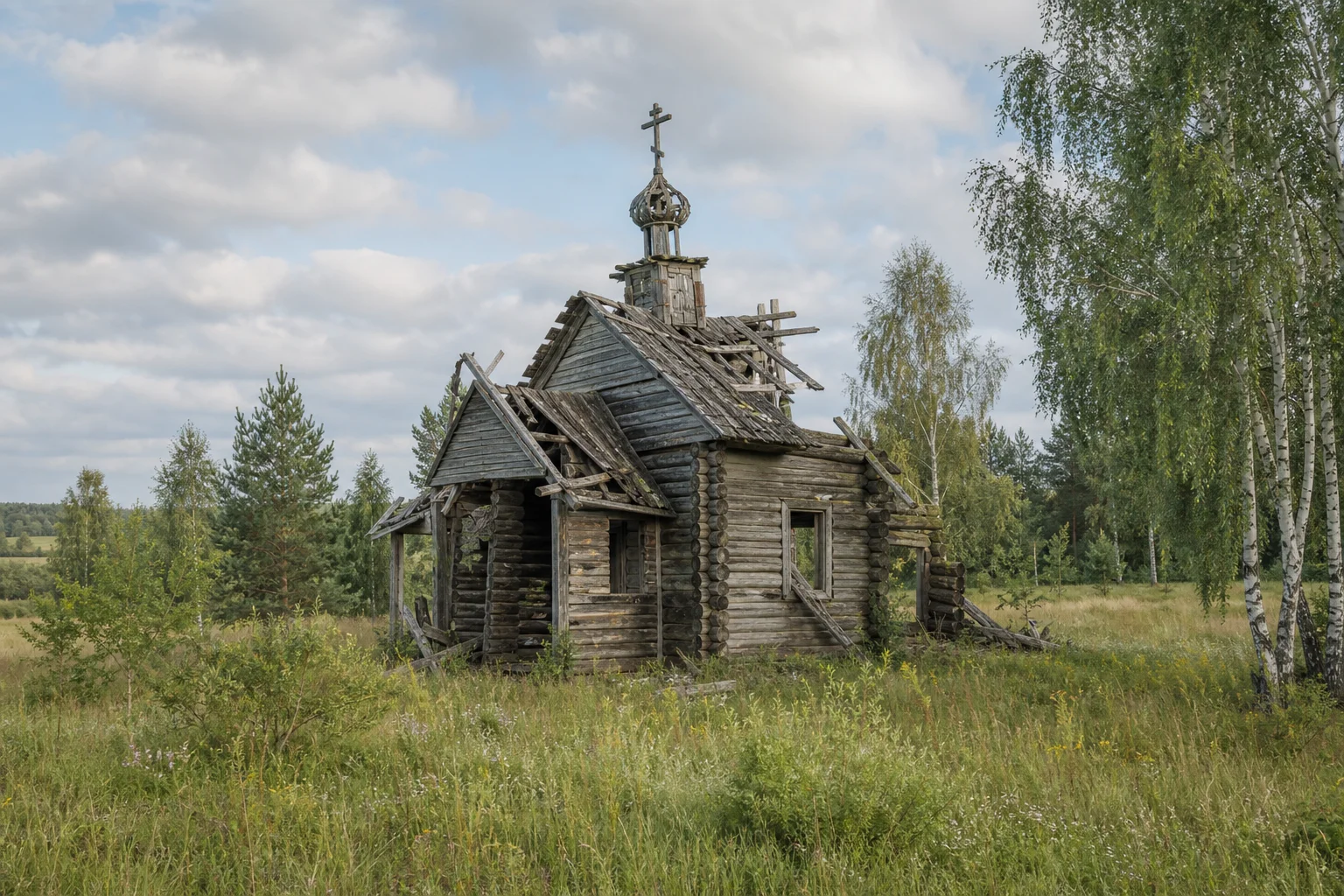 Буторы, церковь св. Петра и Павла (дерев.; руины)