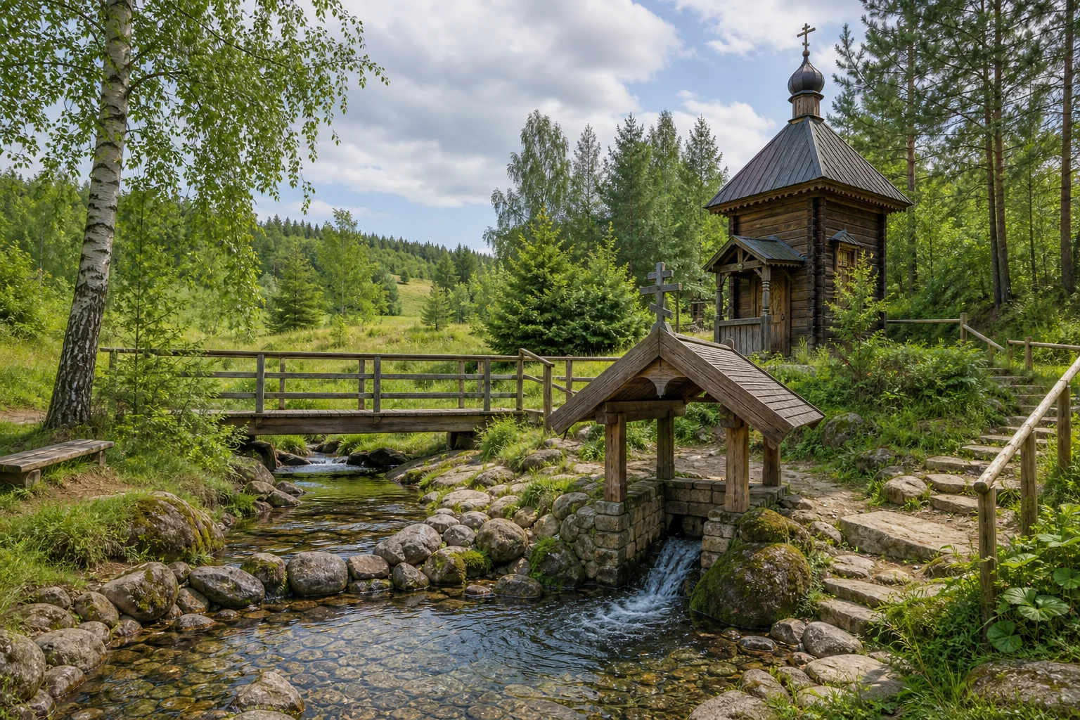 Целебный источник в Вежном