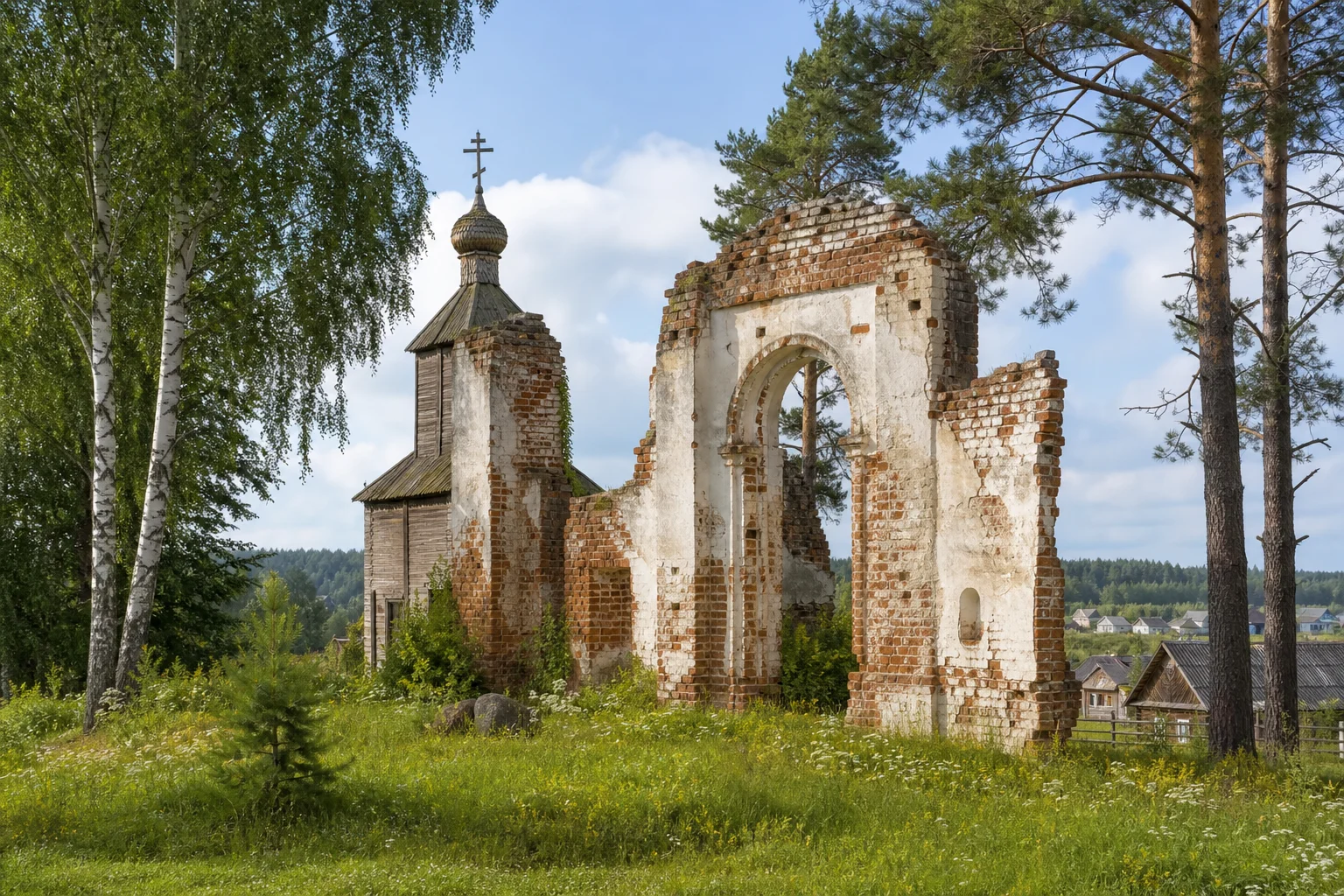 Церковь Троицкая (руины) в деревне Березовец