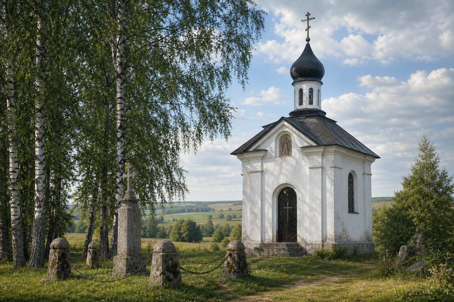 Часовня на месте погребения русских воинов 1812 г. в Осиногородке