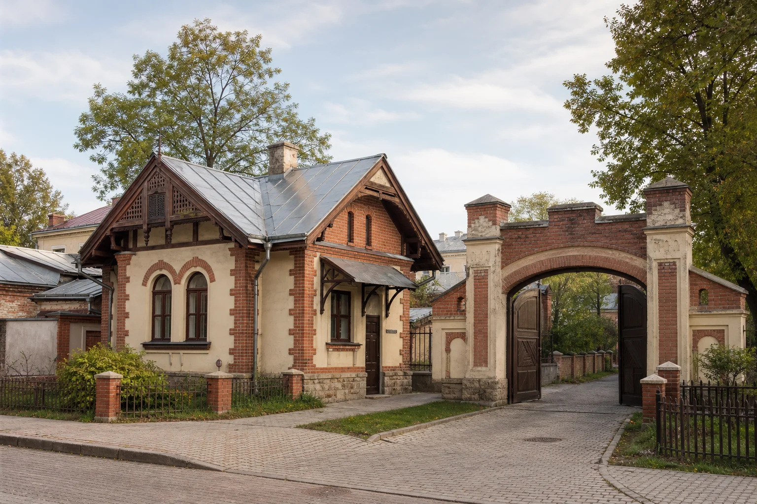 Дом сторожа и ворота (1895 г.)