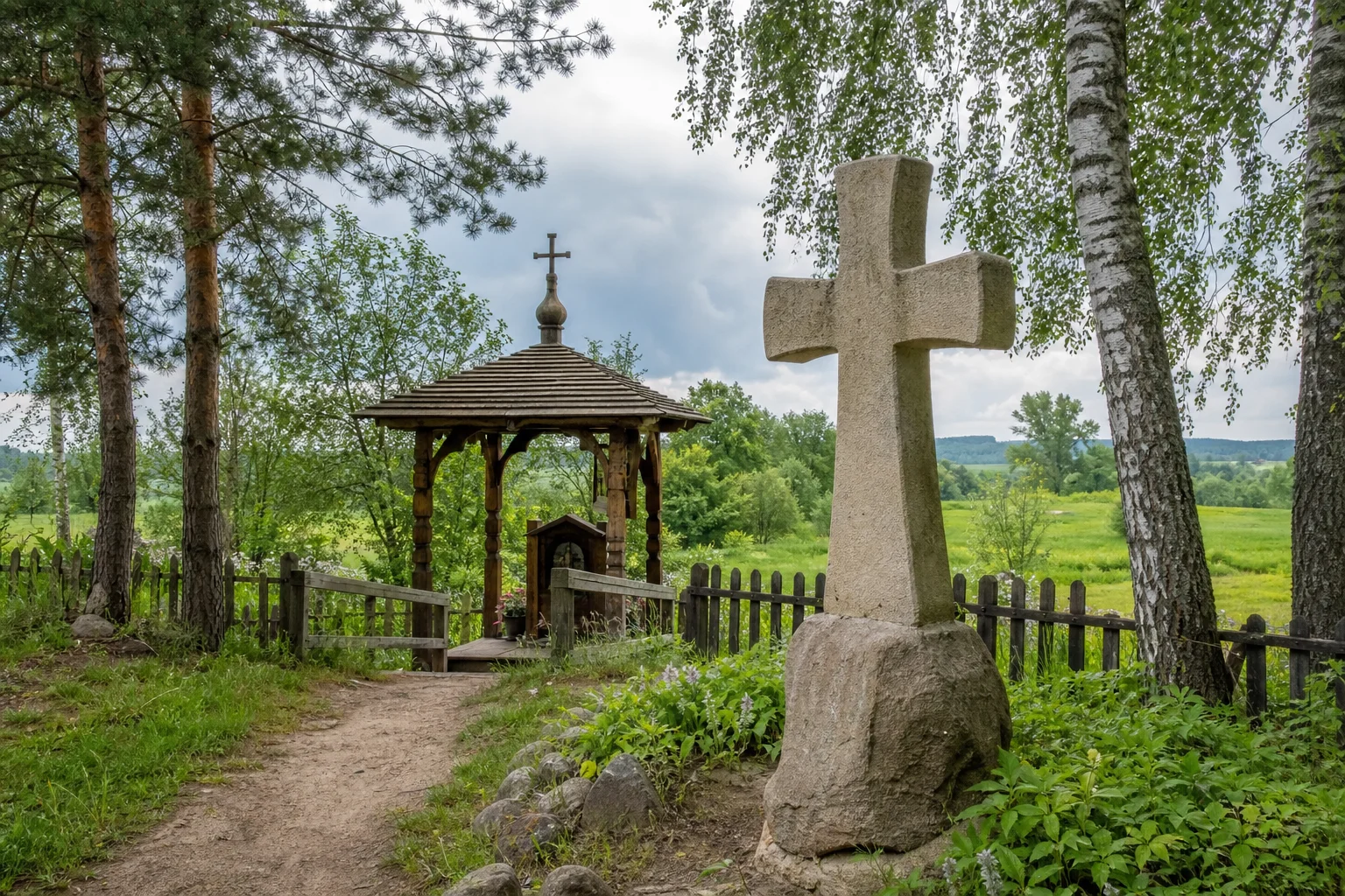 Дзержинск, каменный крест