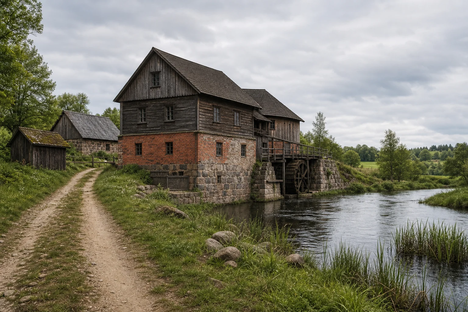 Германишки, водяная мельница (руины)