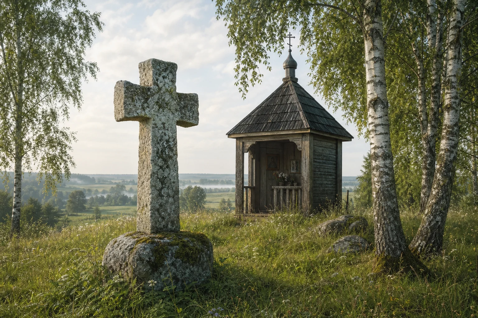 Каменный крест в Великих Дольцах