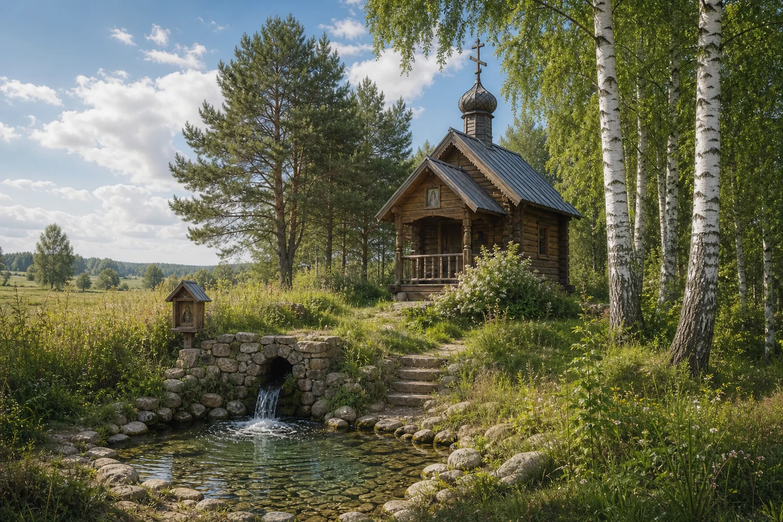 Каплица над родником в Бобруйщине