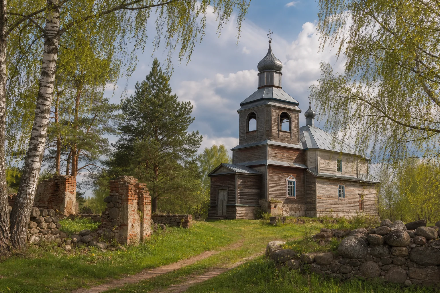 Коляги, церковь (дерев.; руины)