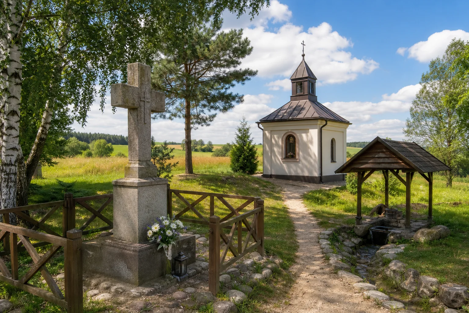 Кузьмичи, каменный крест