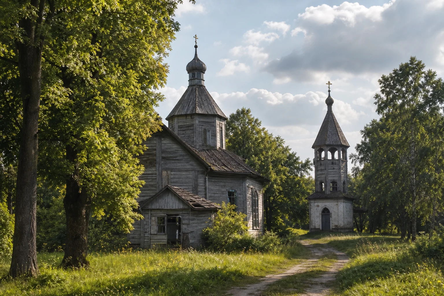 Личицы, церковь Троицкая (дерев.; руины)