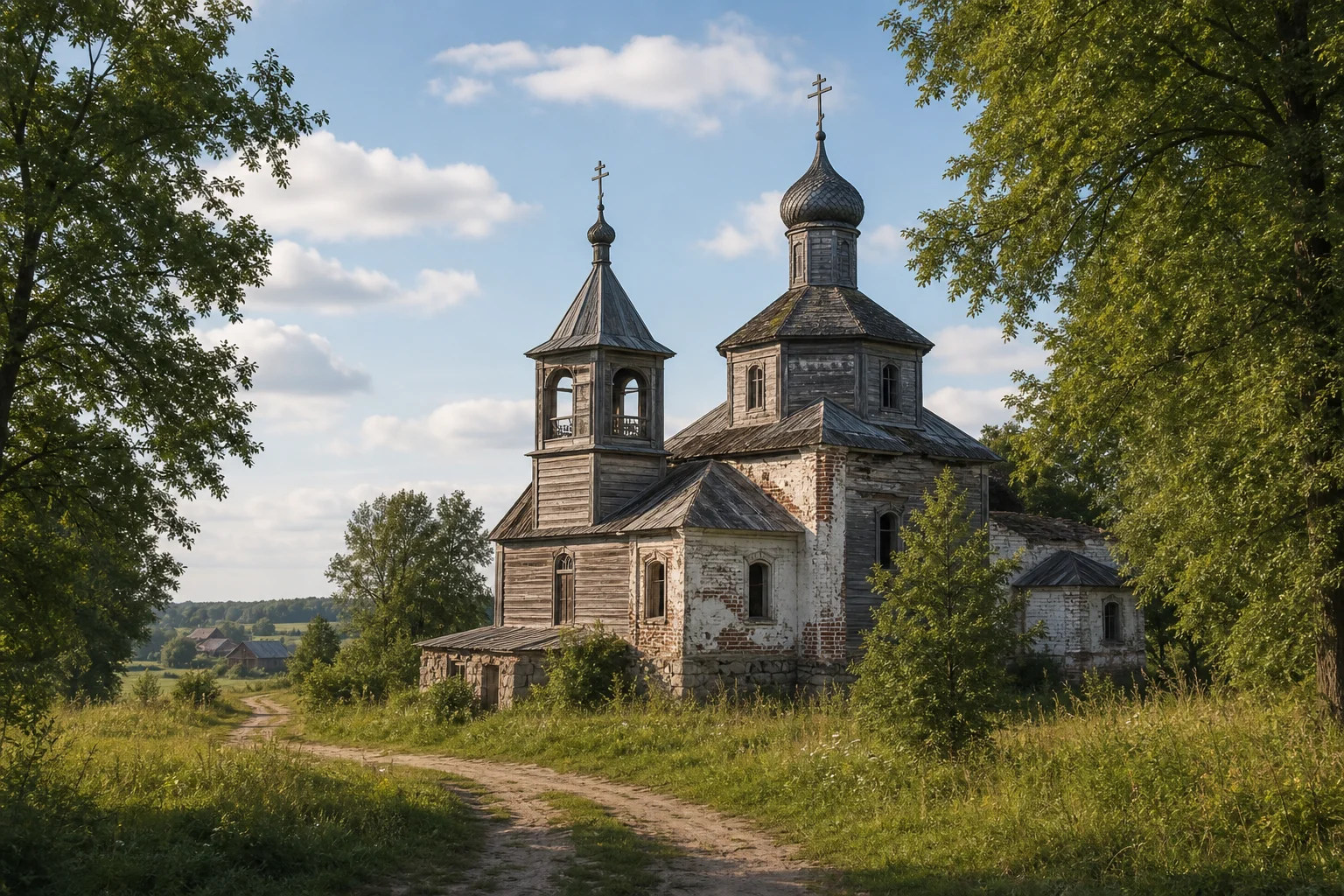 Любянка, церковь (дерев.; руины)
