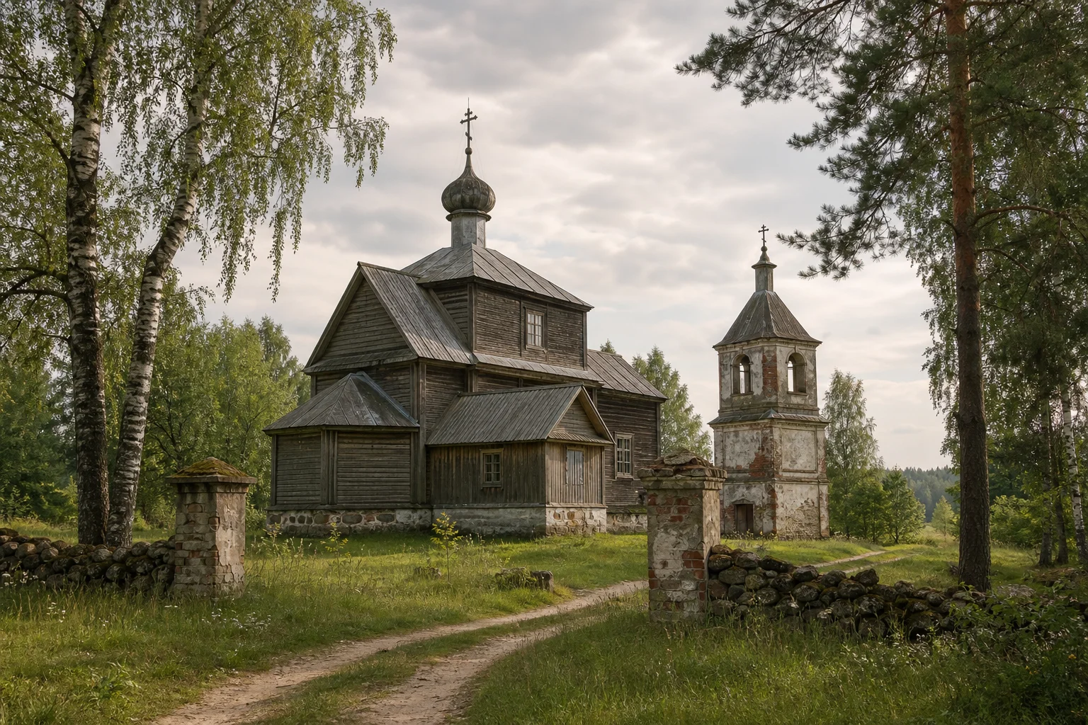 Матырино, церковь св. Петра и Павла (дерев.; руины)