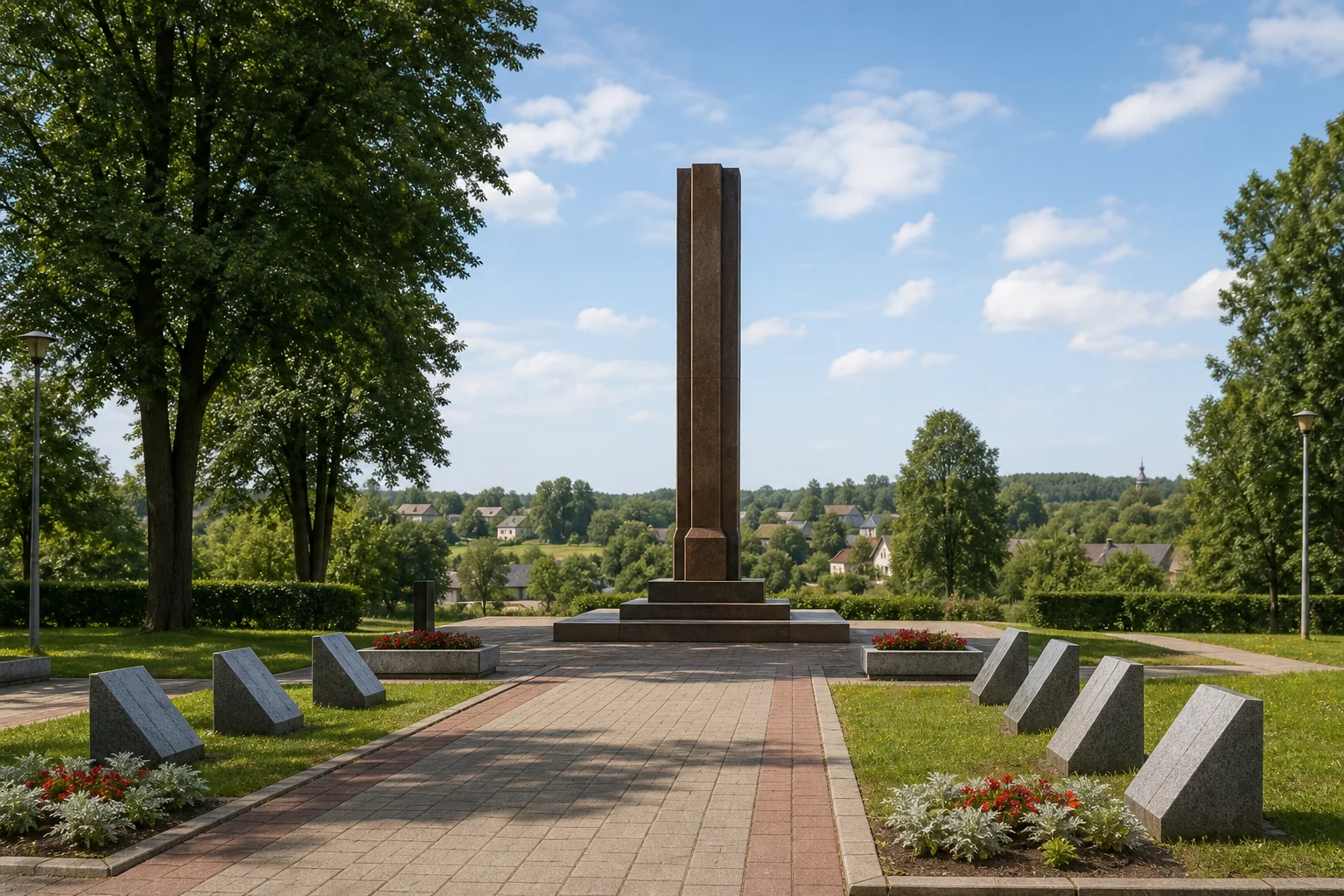 Мемориальная колонна в городе Глубокое