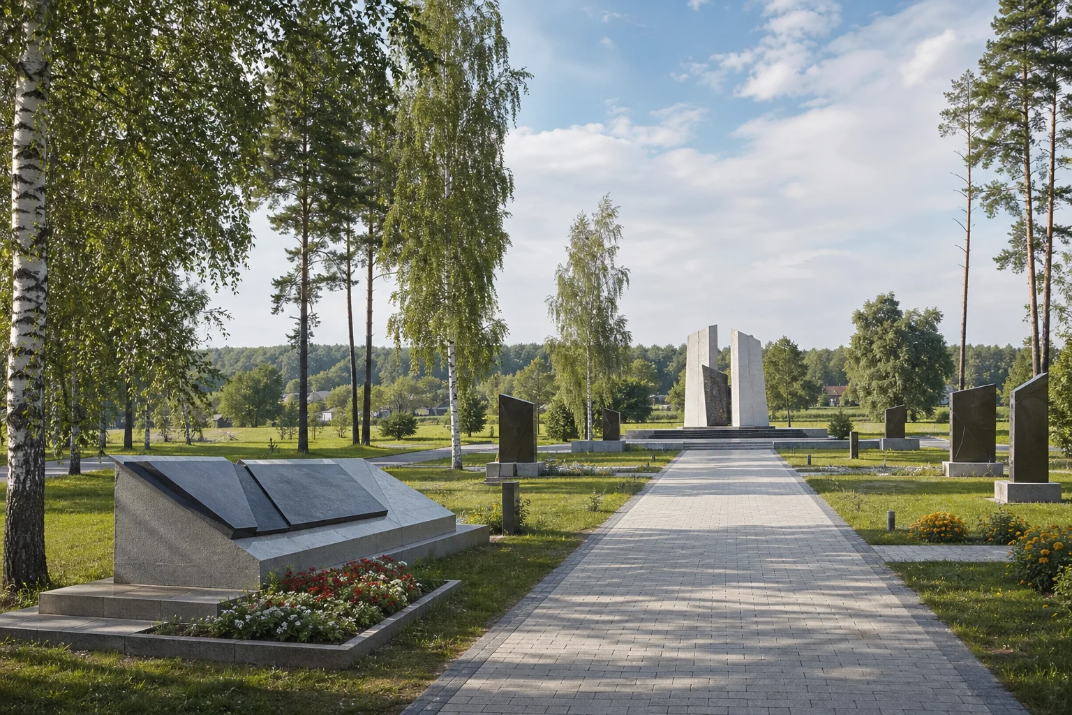 Мемориальный комплекс на месте концлагеря в деревне Красный Берег