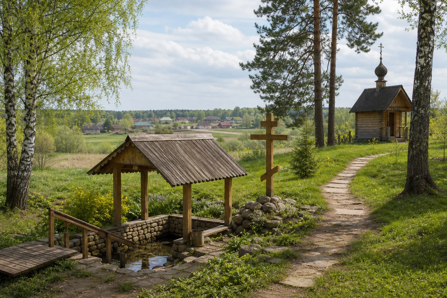 Огородники, часовня придорожная католич. (дерев.)