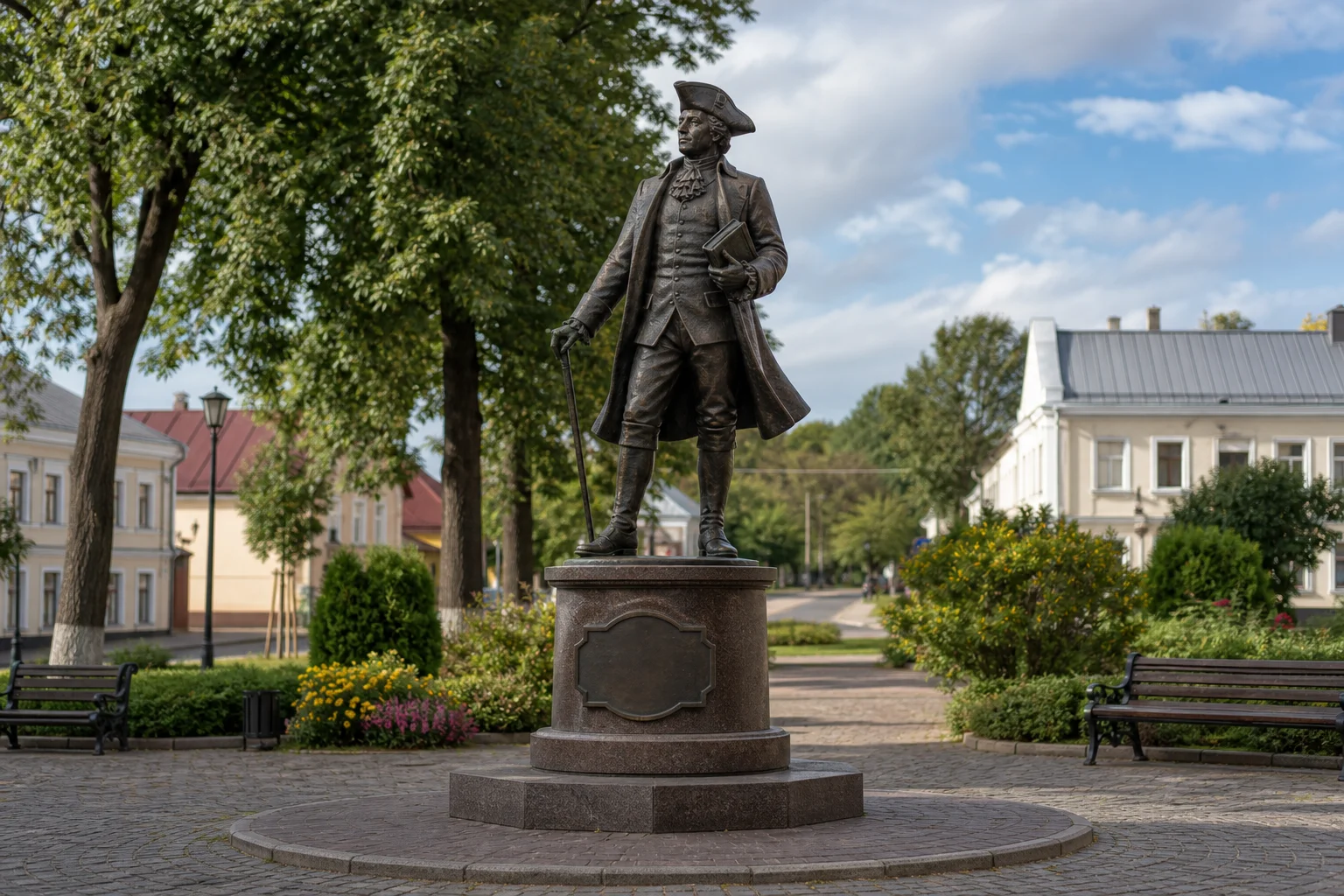 Памятник барону Мюнхгаузену в Глубоком