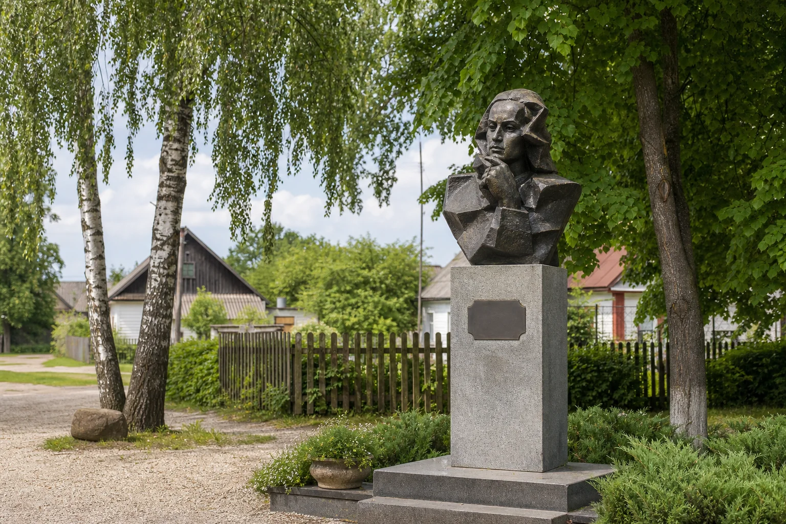 Памятник Кондрату Крапиве в деревне Низок