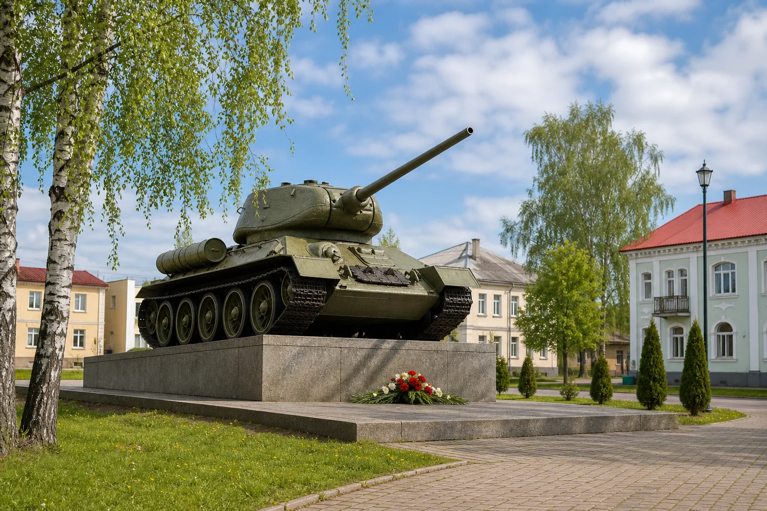 Памятник-танк Т-34 в Лиозно