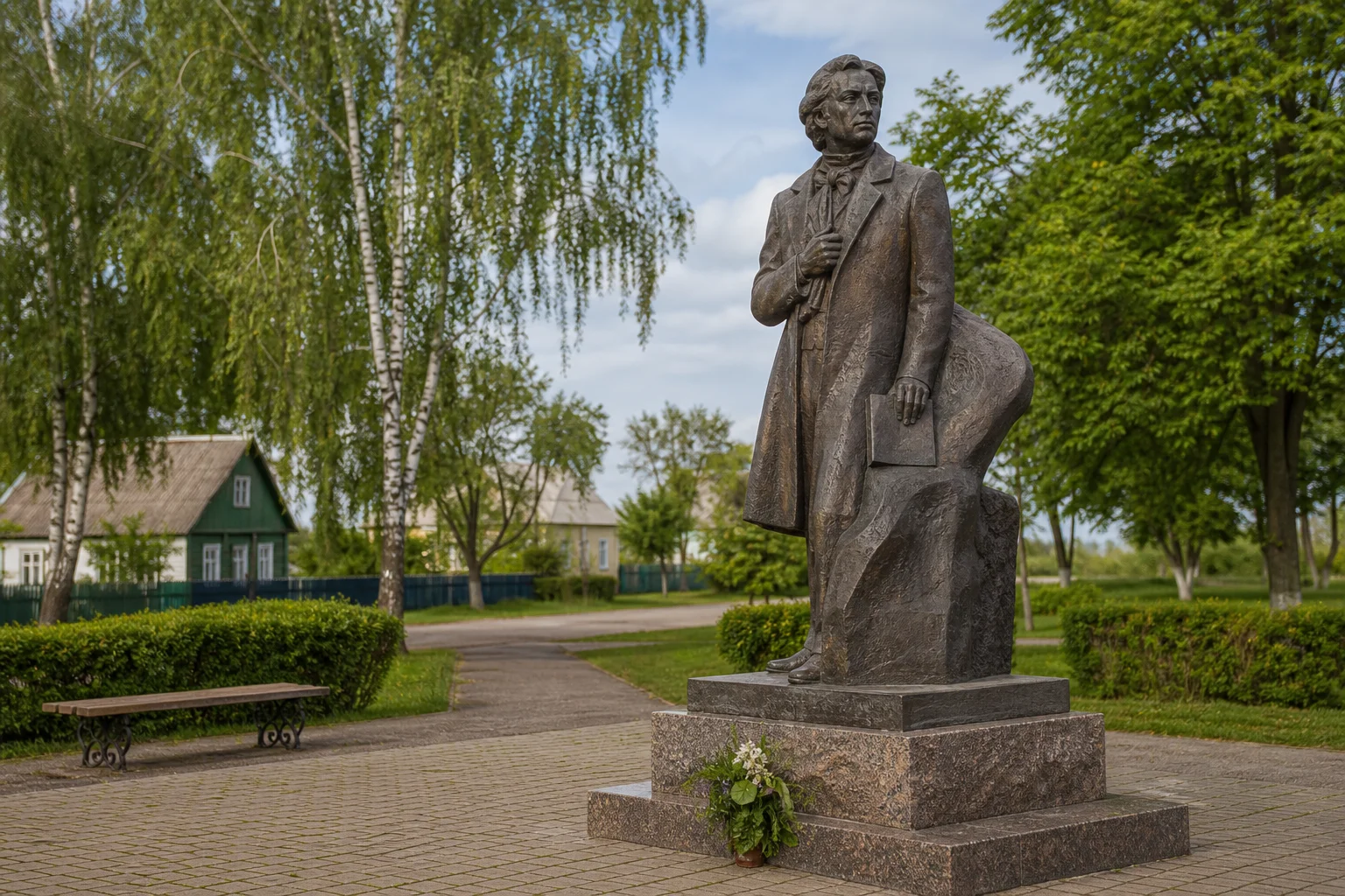Памятник Винценту Дунину-Марцинкевичу в деревне Малая Лютинка