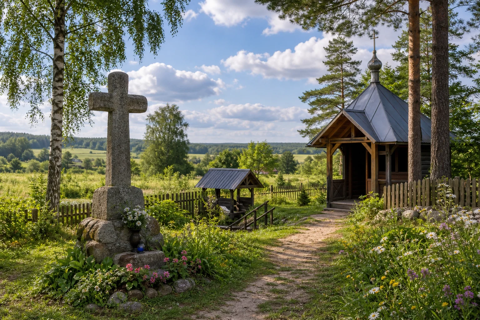 Перевоз, каменный крест