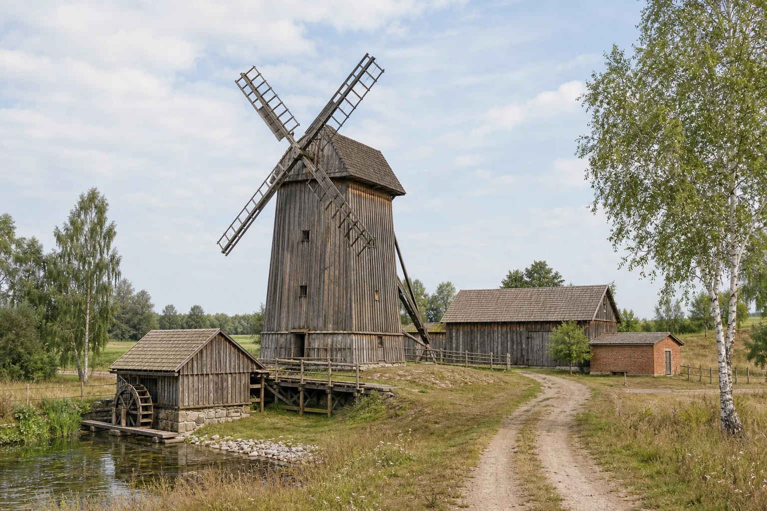 Потаповичи, ветряная мельница (дерев.)