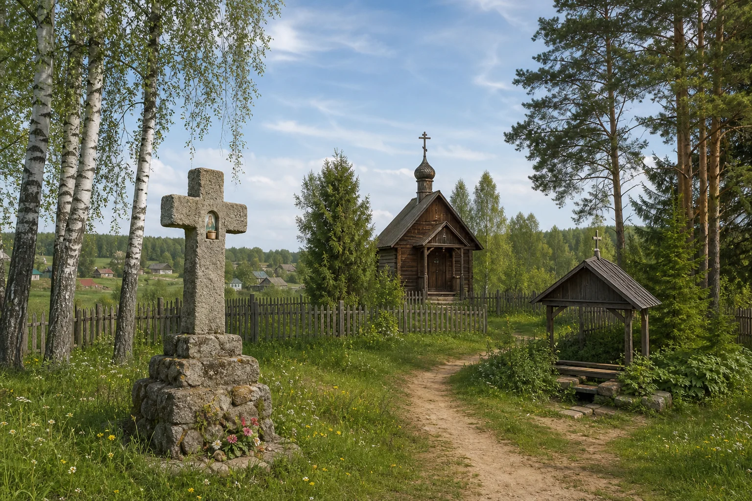 Придворье, каменный крест