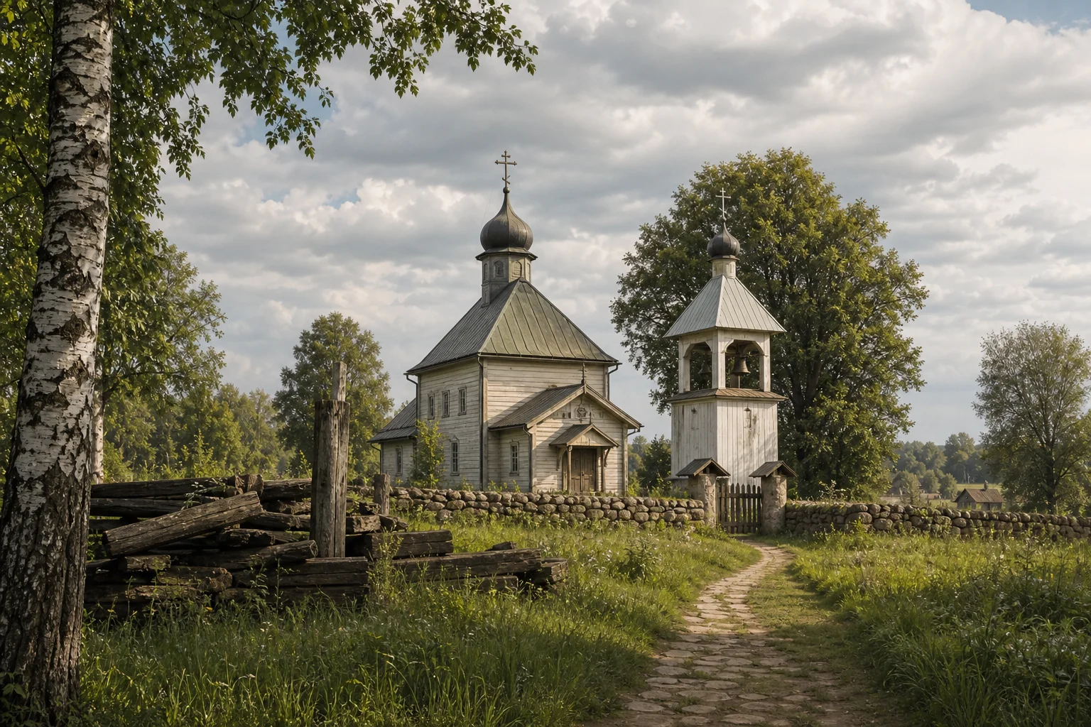 Руины деревянной церкви