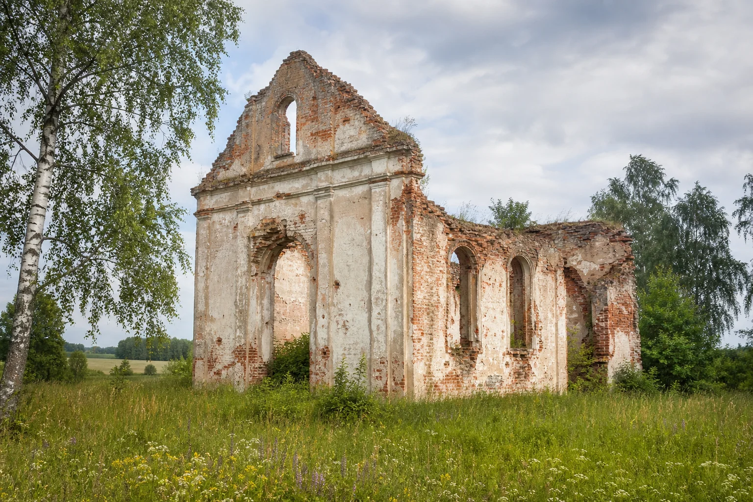 Руины костела в Каничах
