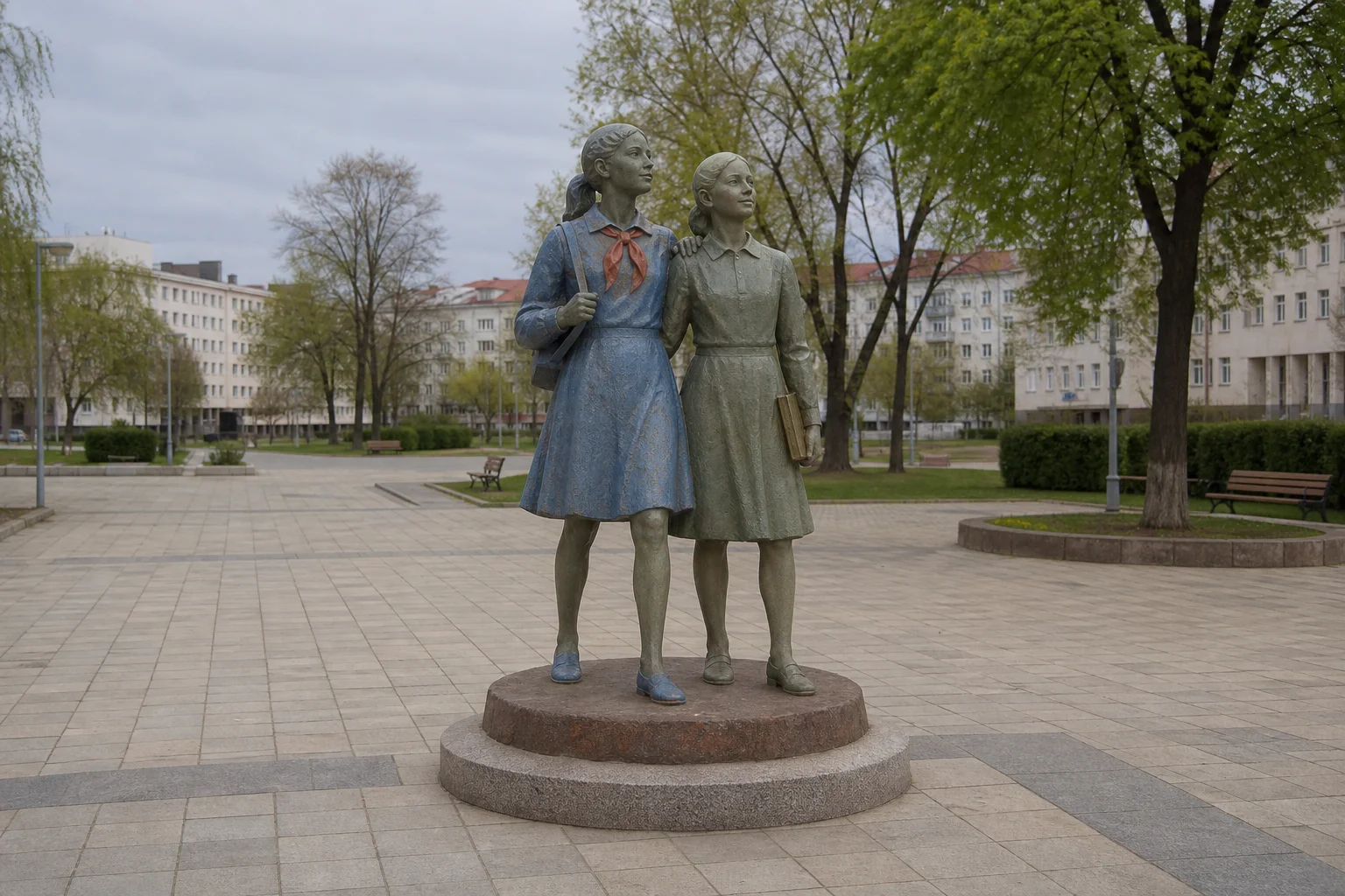 Скульптура "Пионерки"