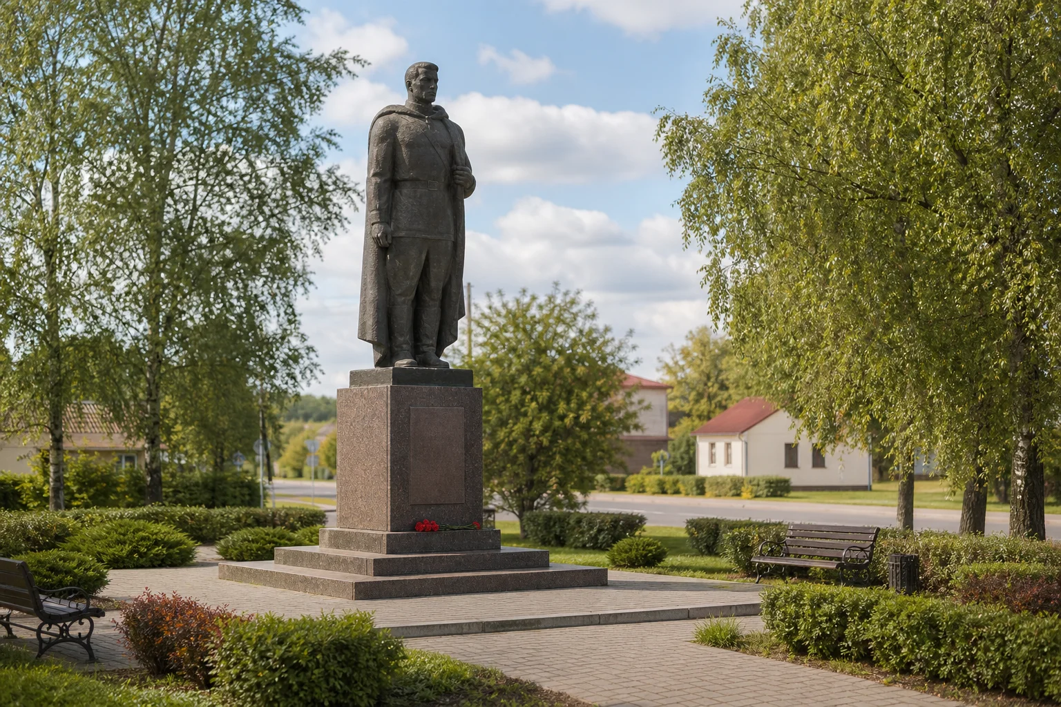 Скульптура воину-освободителю. Памятник в честь 20-летия победы над фашистской Германией