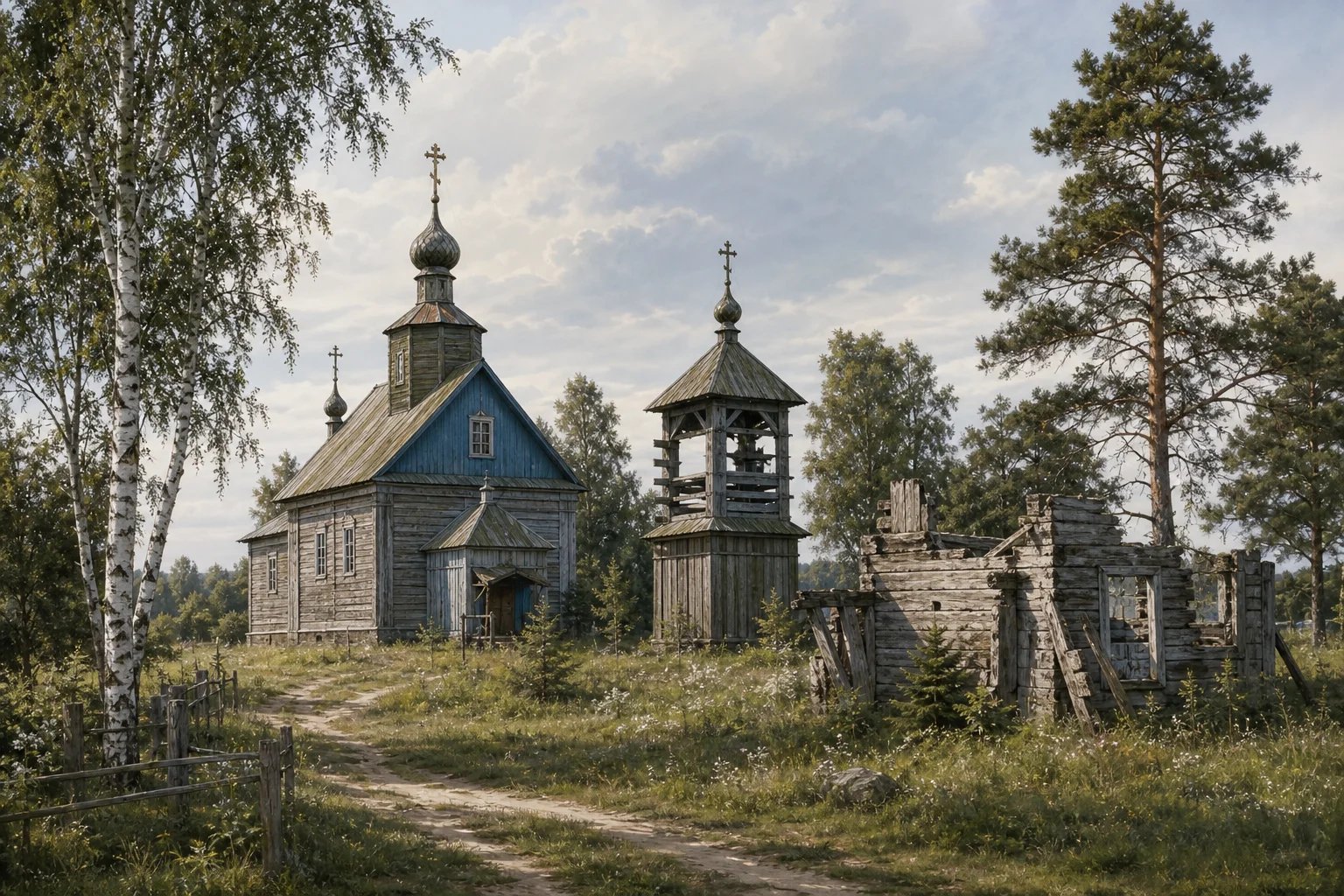 Стефанполье, церковь Покровская (дерев.; руины)