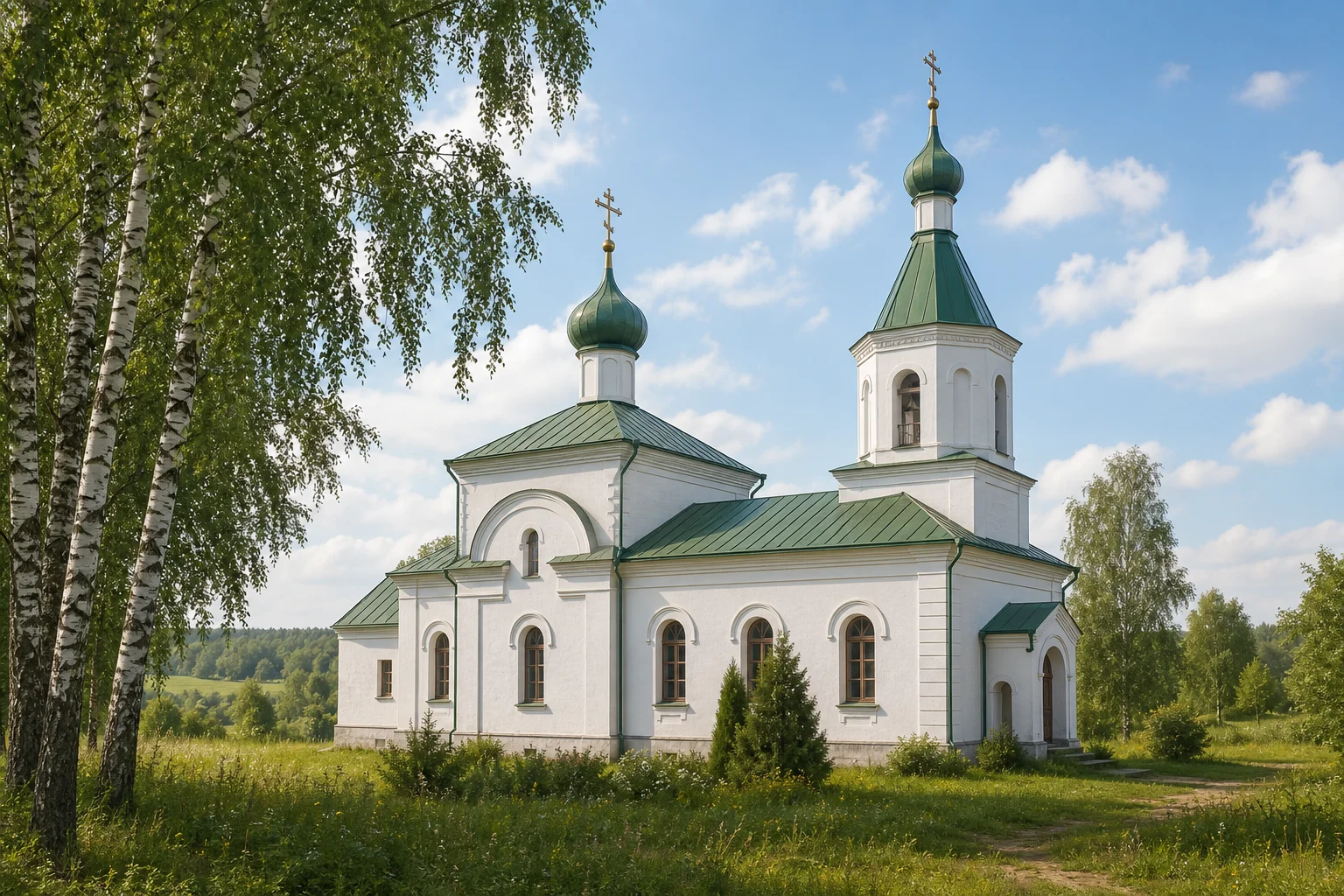 Свято-Космо-Дамиановская церковь в деревне Городок
