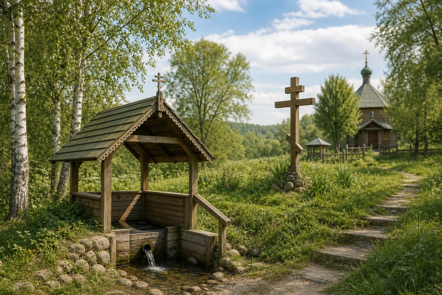 Святой источник и купель в Сынковичах