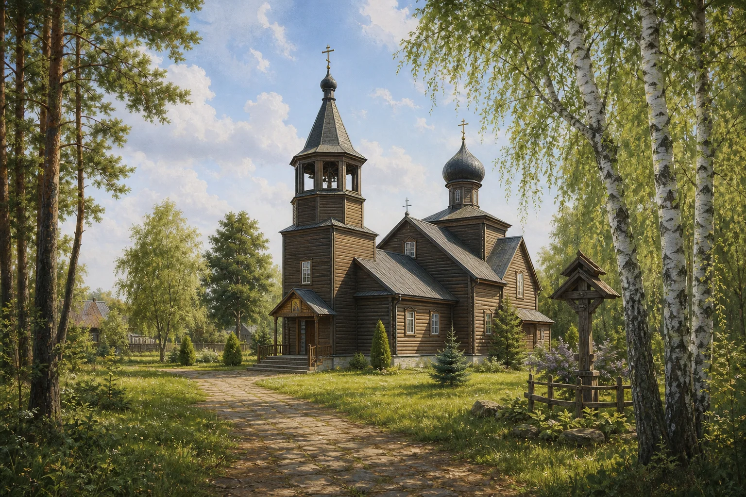 Тростяница, церковь Спасо-Преображенская (дерев.)