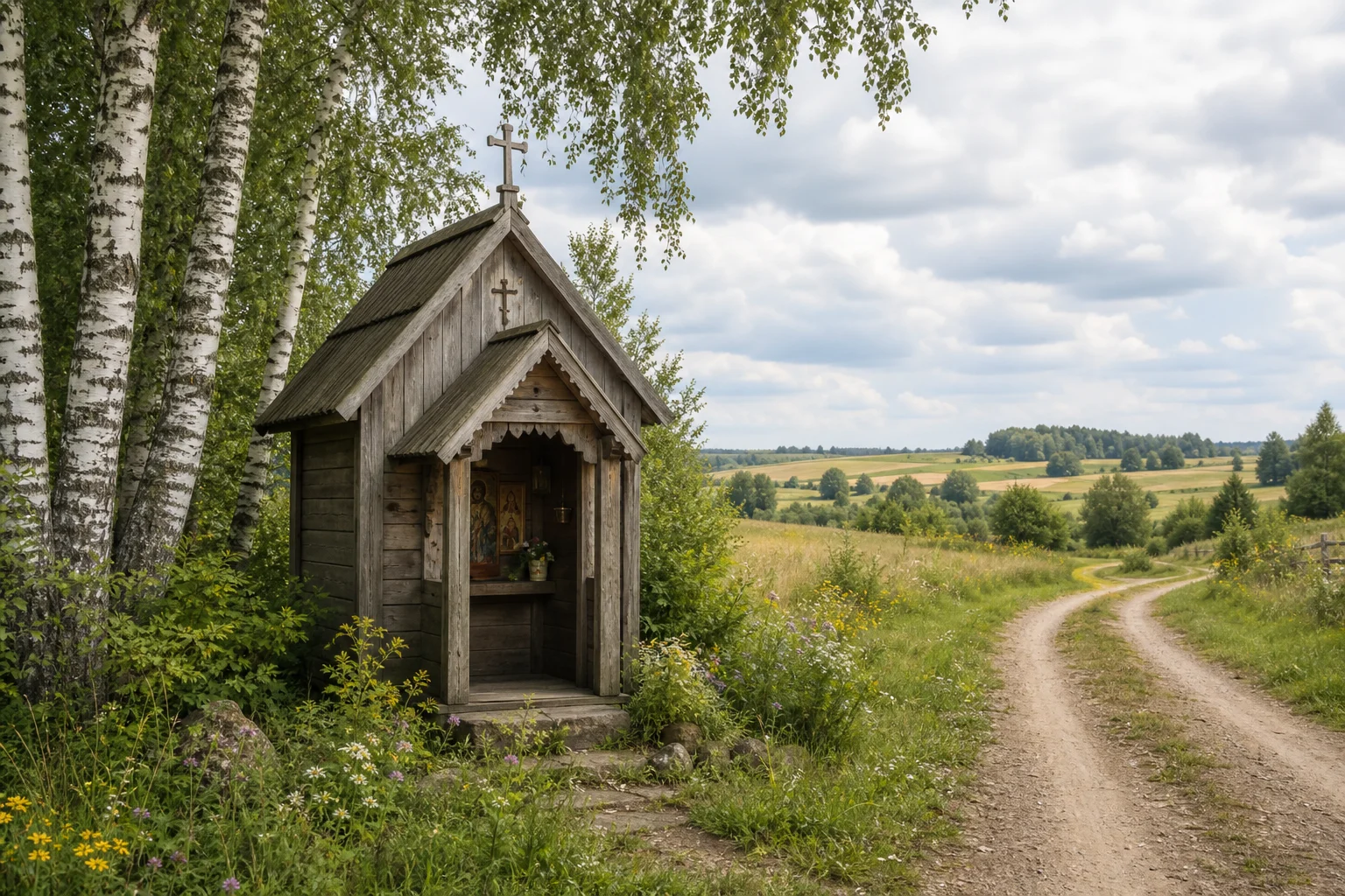 Василевичи, часовня придорожная (дерев.)