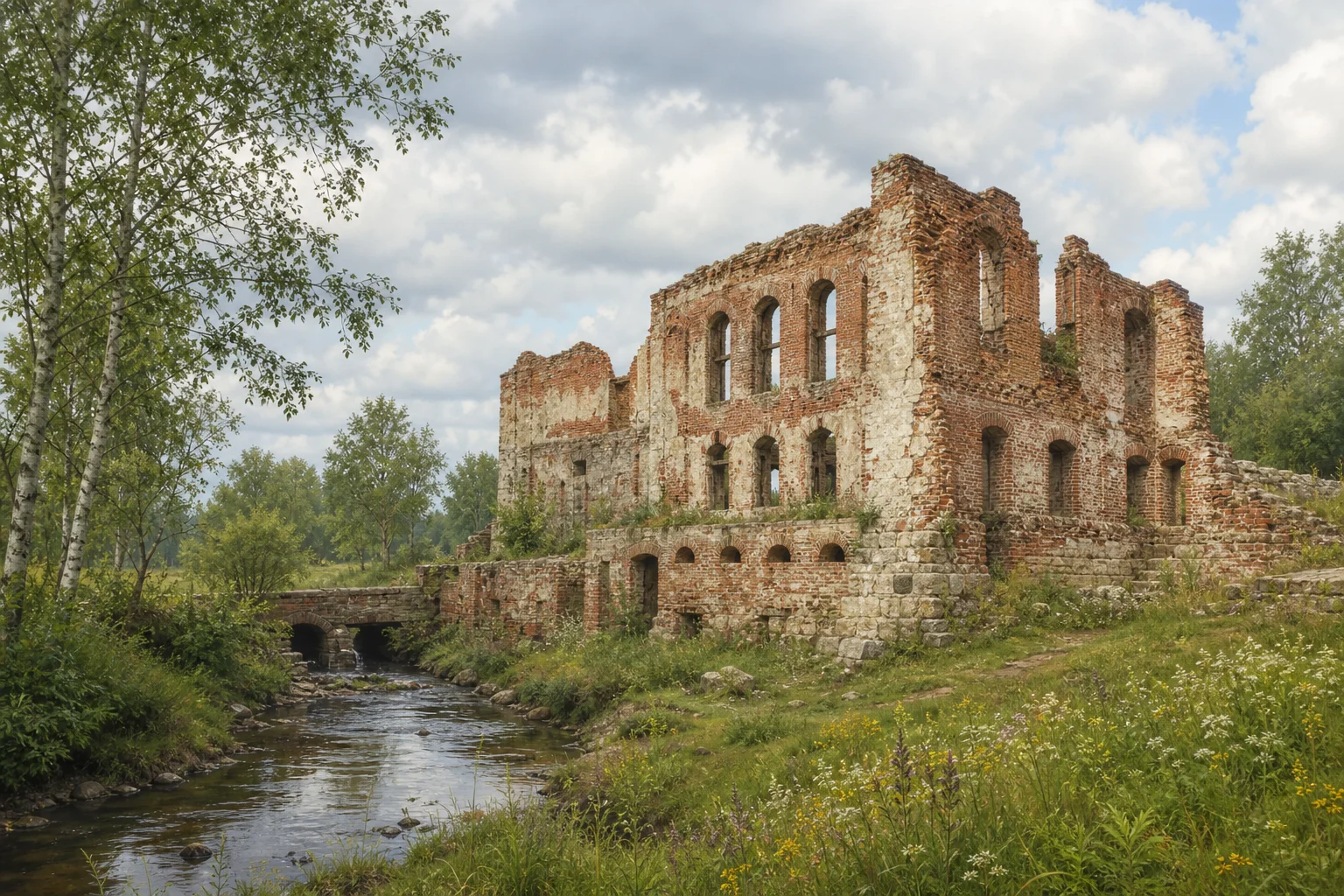 Васьковичи. Руины мельницы