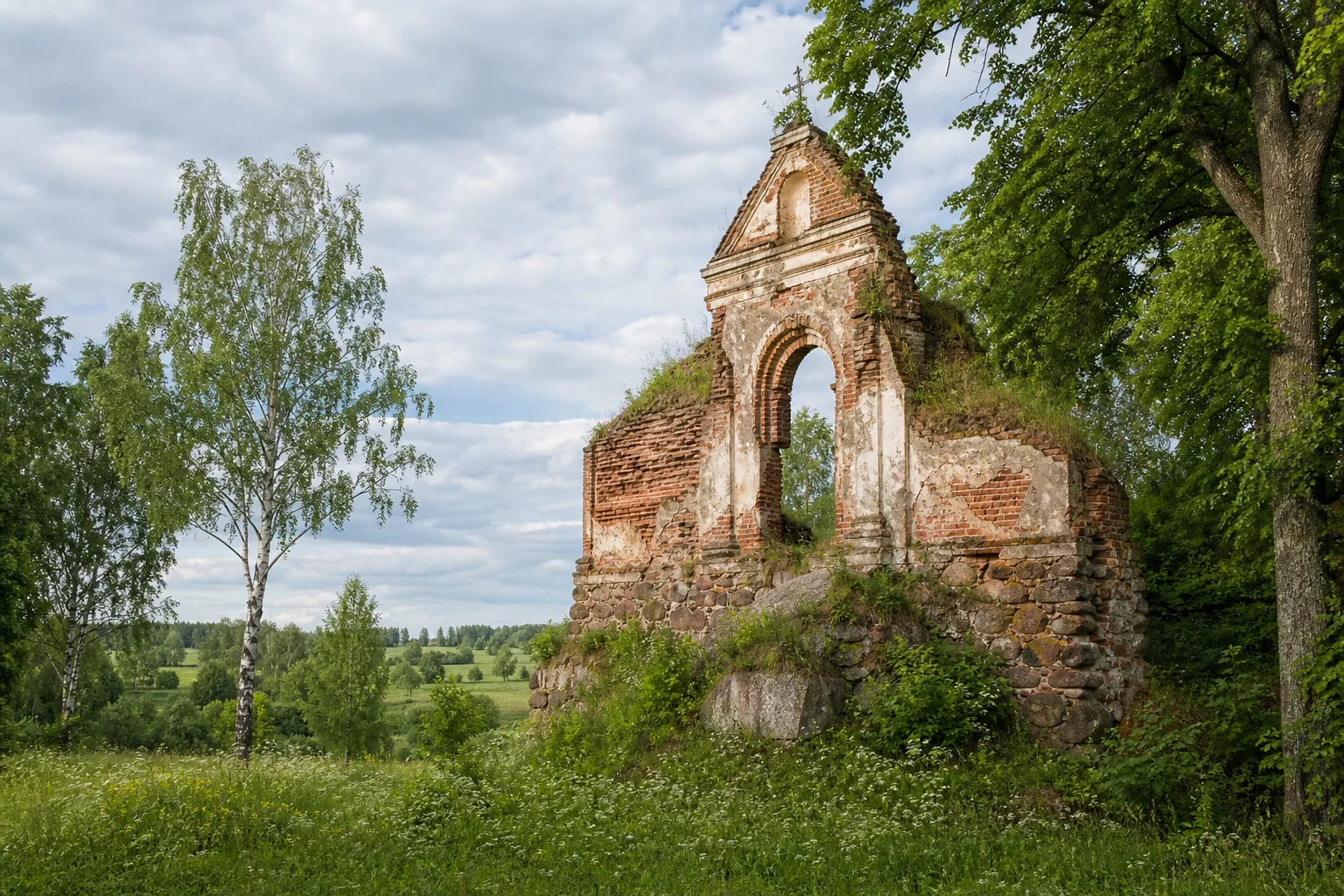 Великая Липа, часовня-усыпальница (руины)