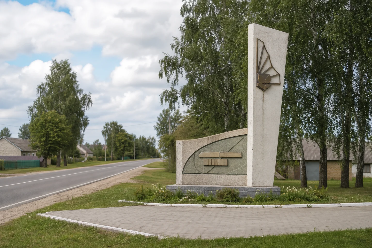 Въездная стела агрогородок Ленино