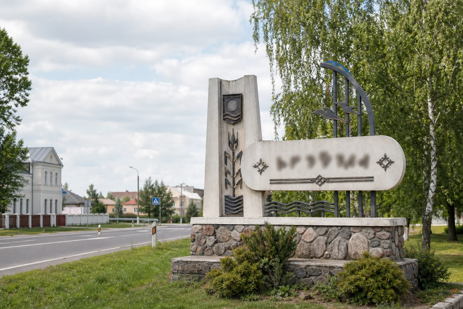 Въездная стела город Пинск