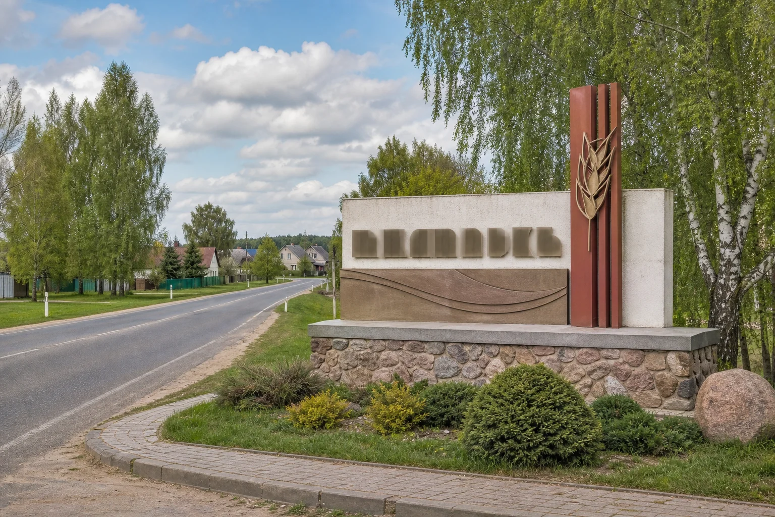 Въездная стела город Волковыск
