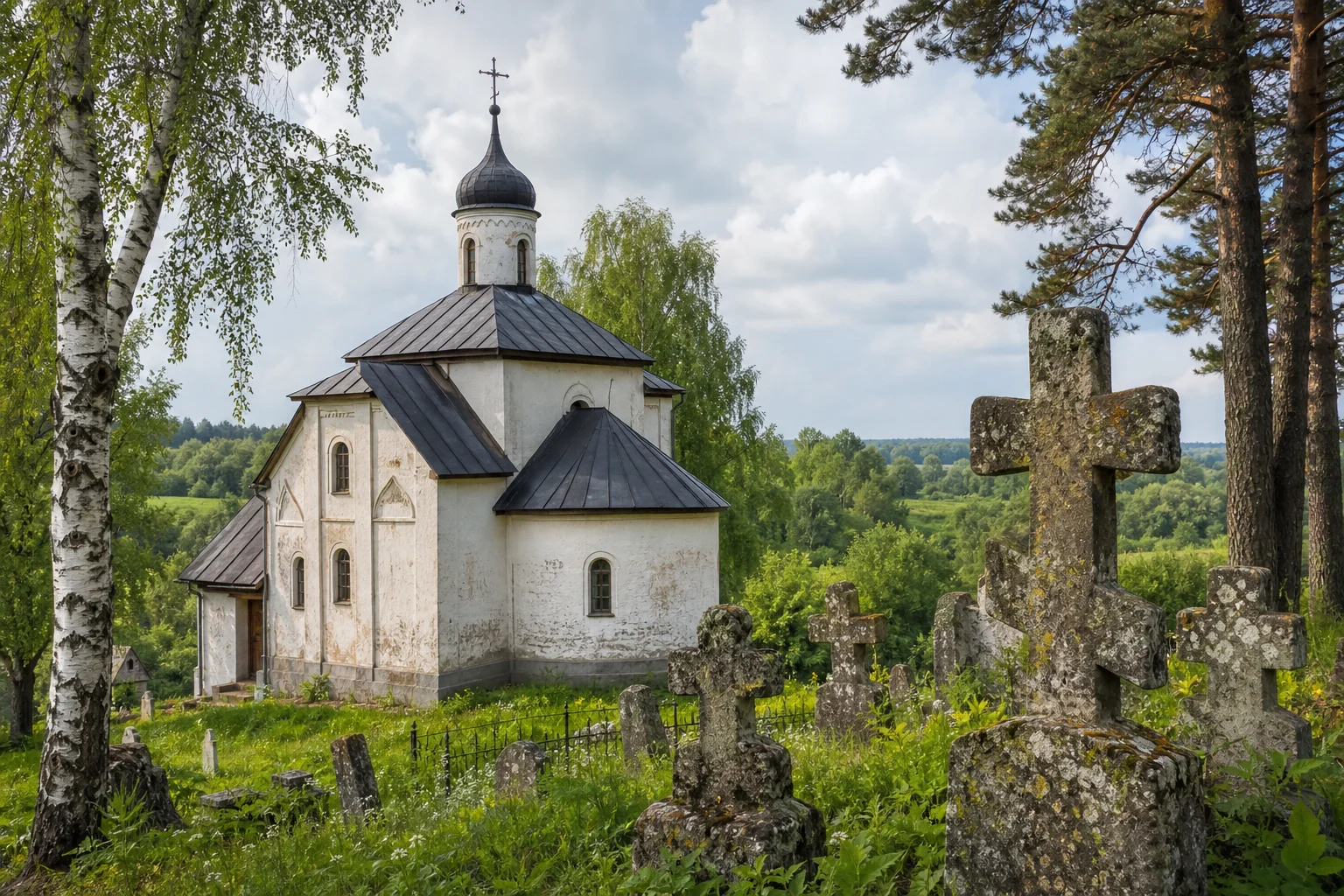 Вилейка, кладбище православное: каменные кресты