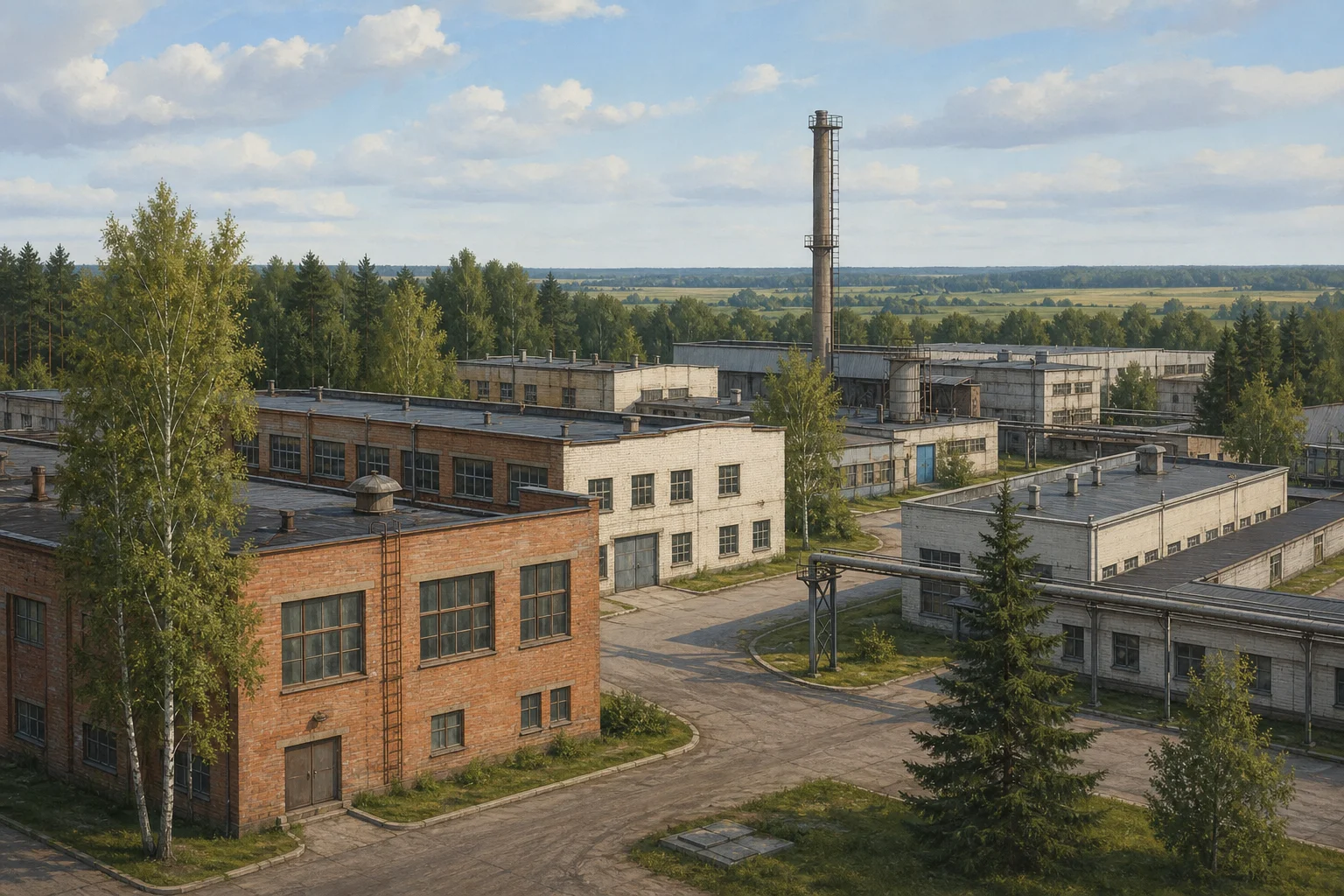 Вишнево, производственная зона: фабричные корпуса