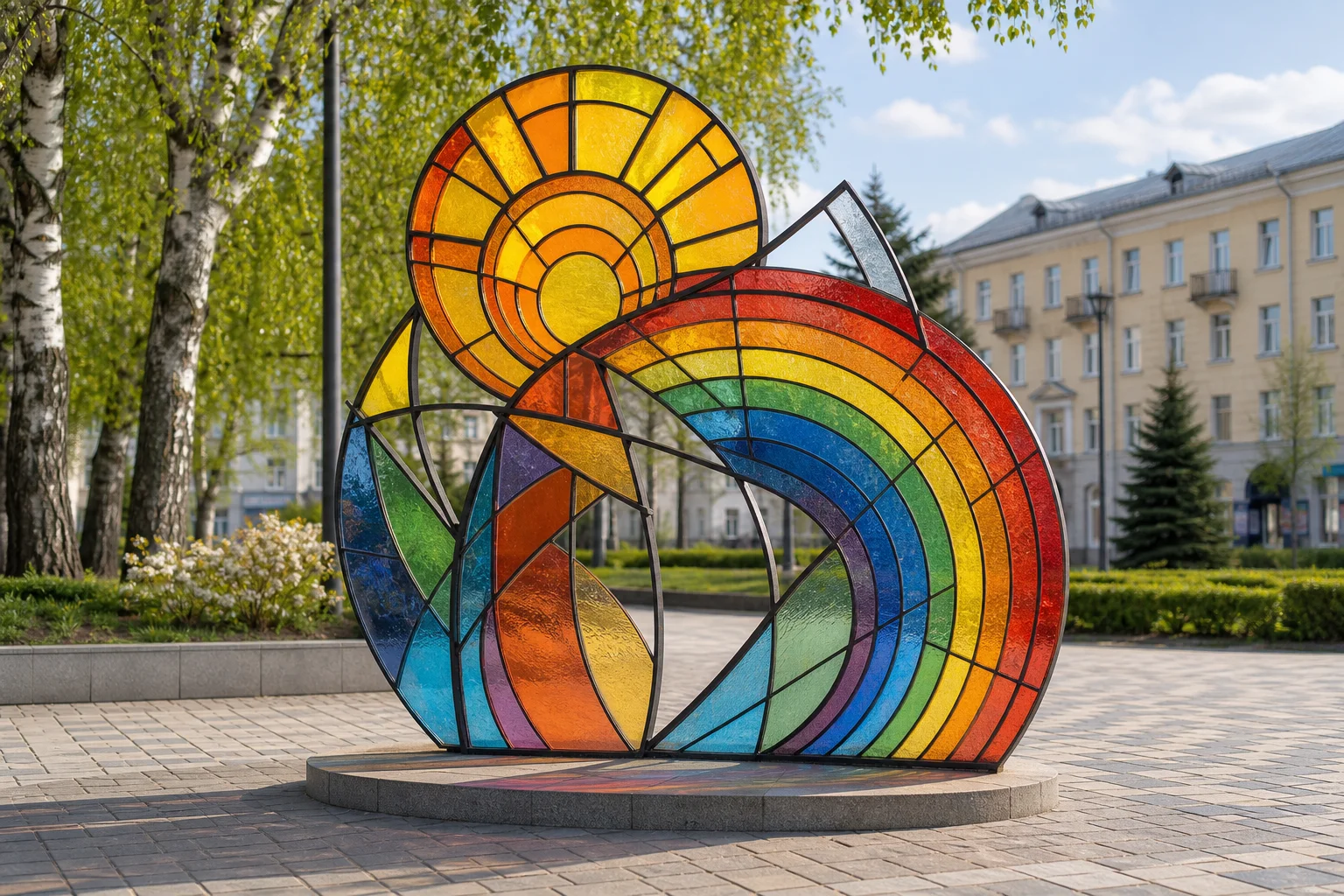 Витражи "Солнце, радуга"