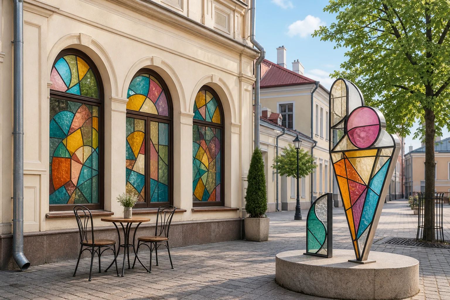 Витражи в кафе-мороженое