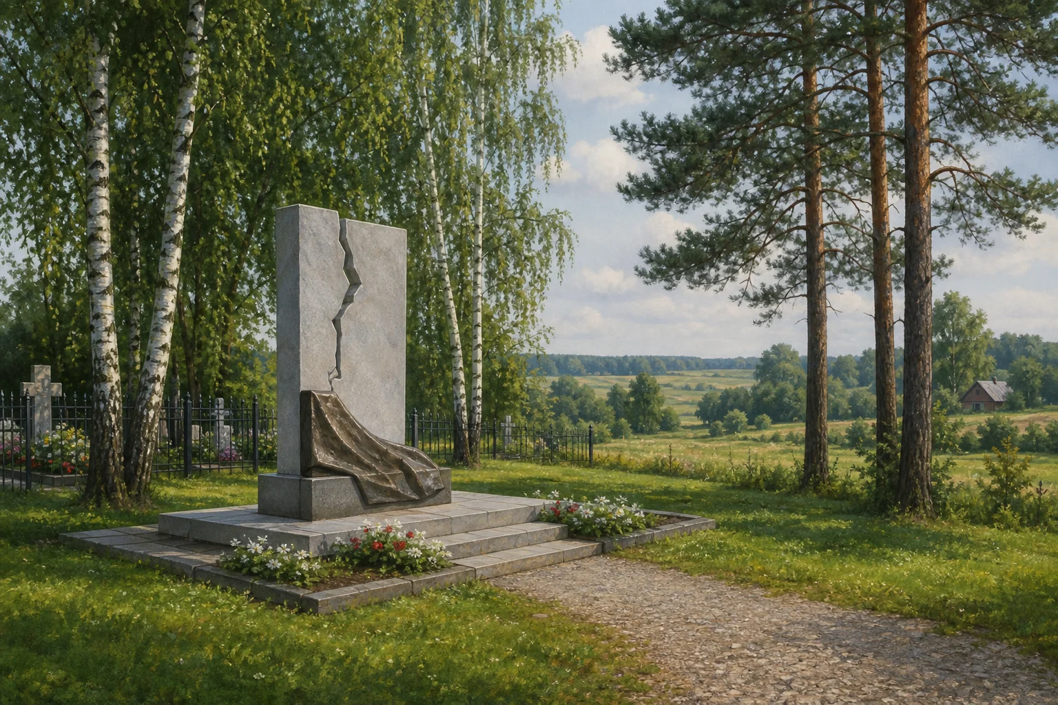 Захоронение на сельском кладбище д. Белевичи