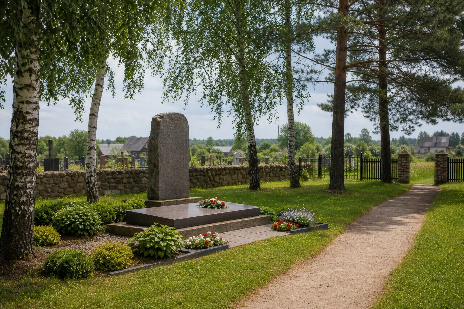 Захоронение на сельском кладбище д. Ивань