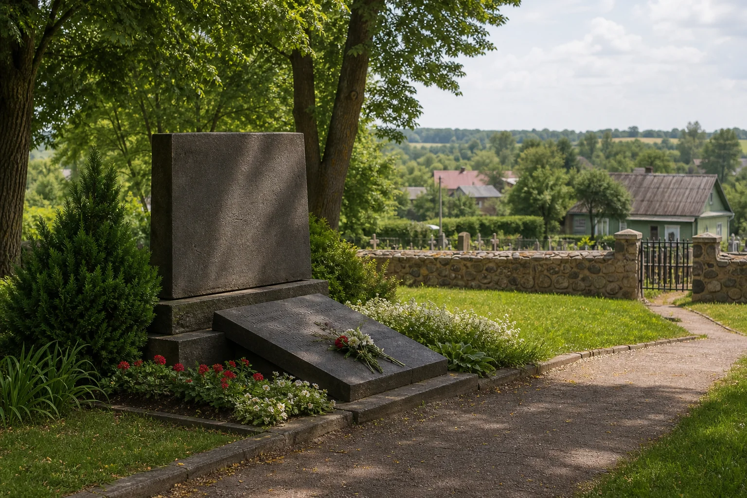 Захоронение на сельском кладбище д. Лошица