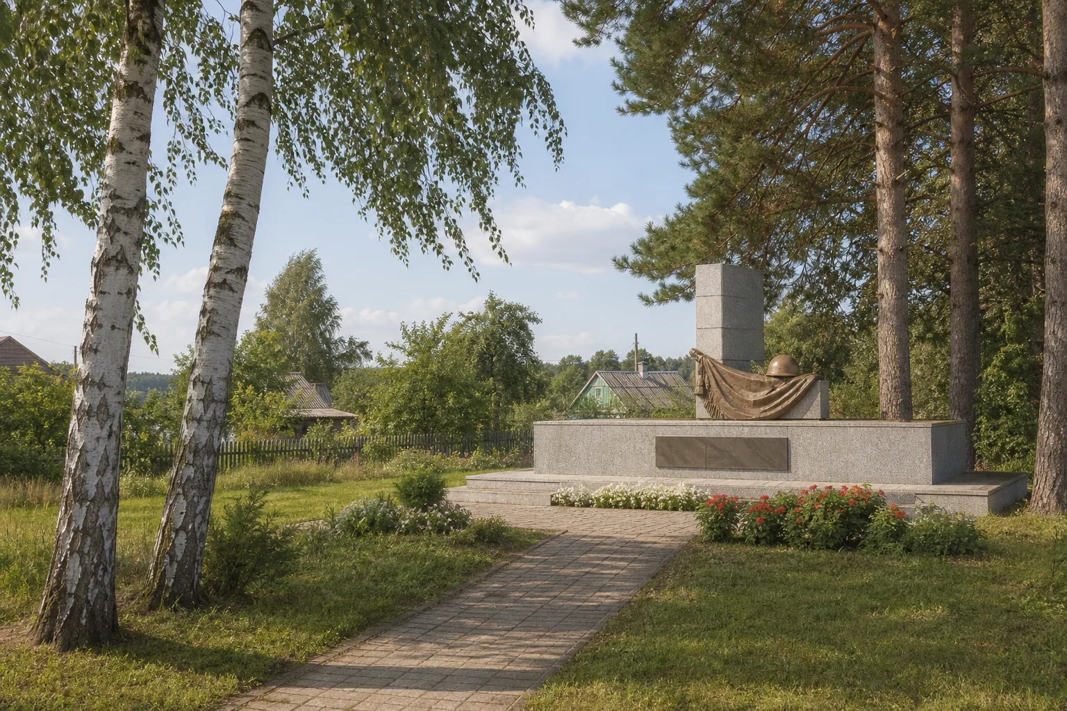 Захоронение на сельском кладбище д. П. Огородники