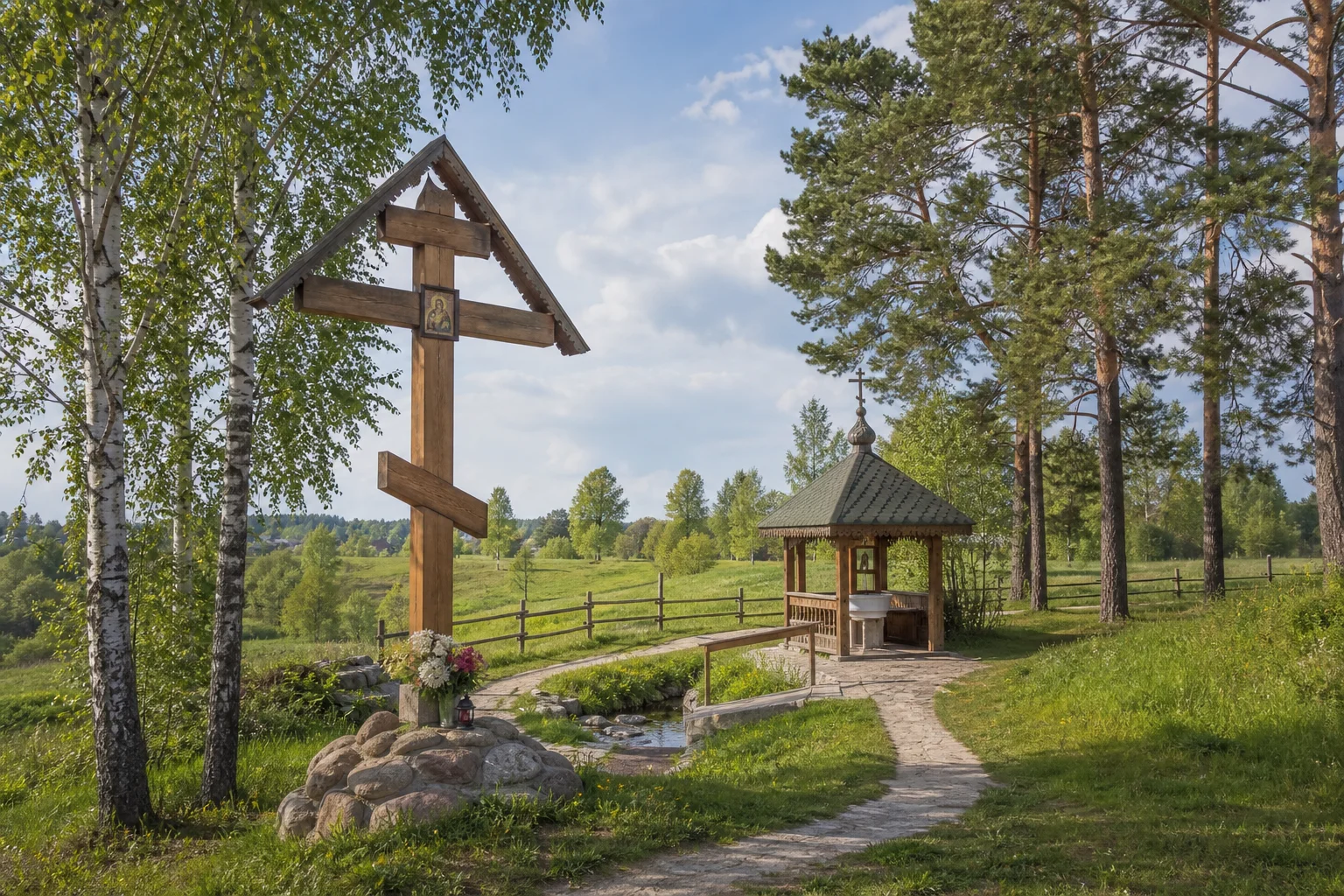 Завороты, крест придорожный (дерев.)