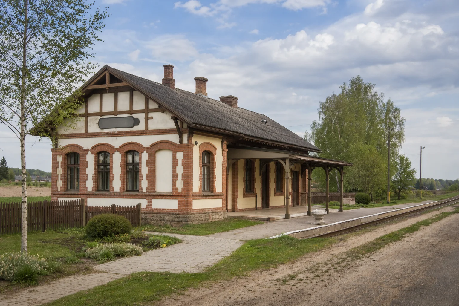 Железнодорожная станция в деревне Дубица